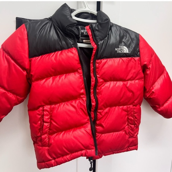 The North Face red black kids puffer coat jacket size 7 - Picture 1 of 3